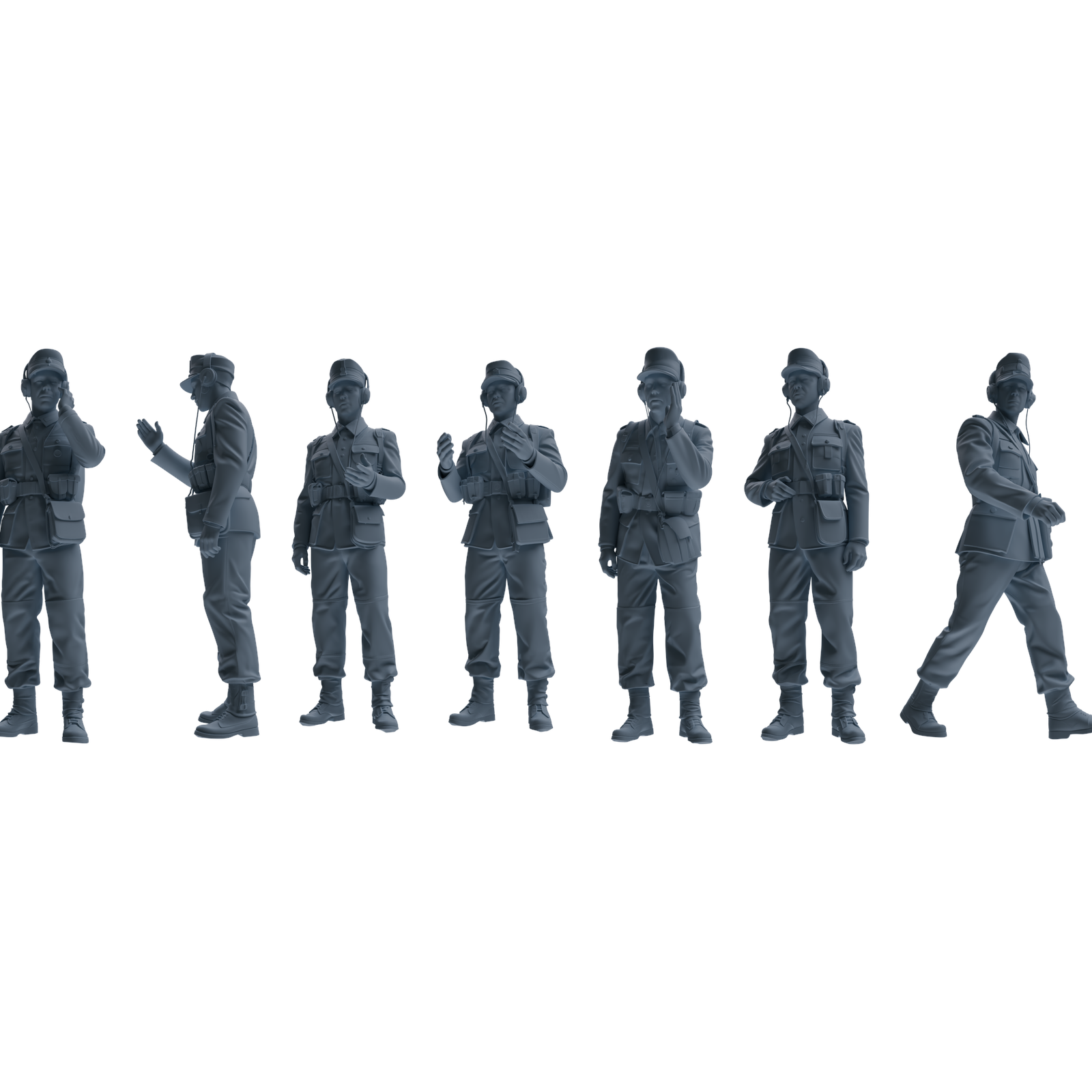 MRY-SFW LYGR650 WWII Mine Soldier Seven-Person Daily Routine 2 3D Printed Resin Model Kit by SSMODEL