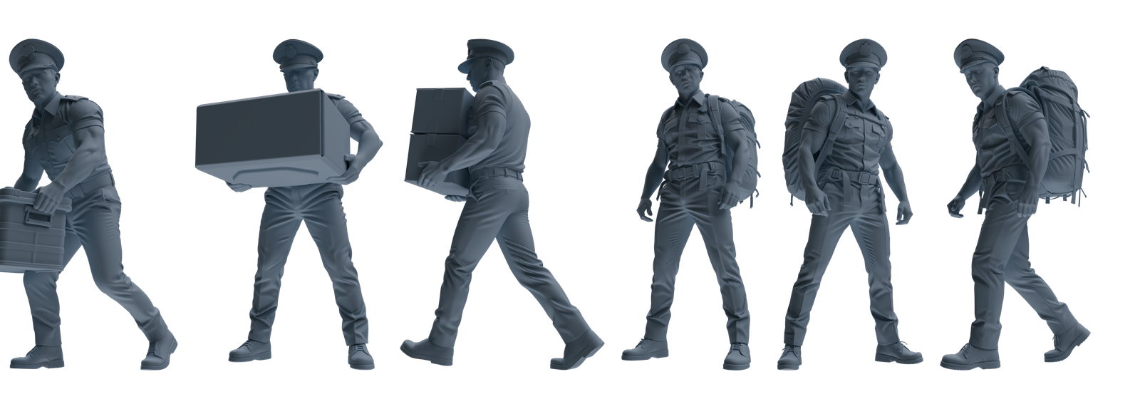 MRY-SFW LYGR762 Modern Hong Kong Police Six-Person Carrying Group 3D Printed Resin Model Kit by SSMODEL