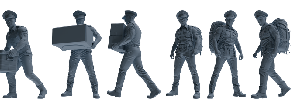 MRY-SFW LYGR762 Modern Hong Kong Police Six-Person Carrying Group 3D Printed Resin Model Kit by SSMODEL
