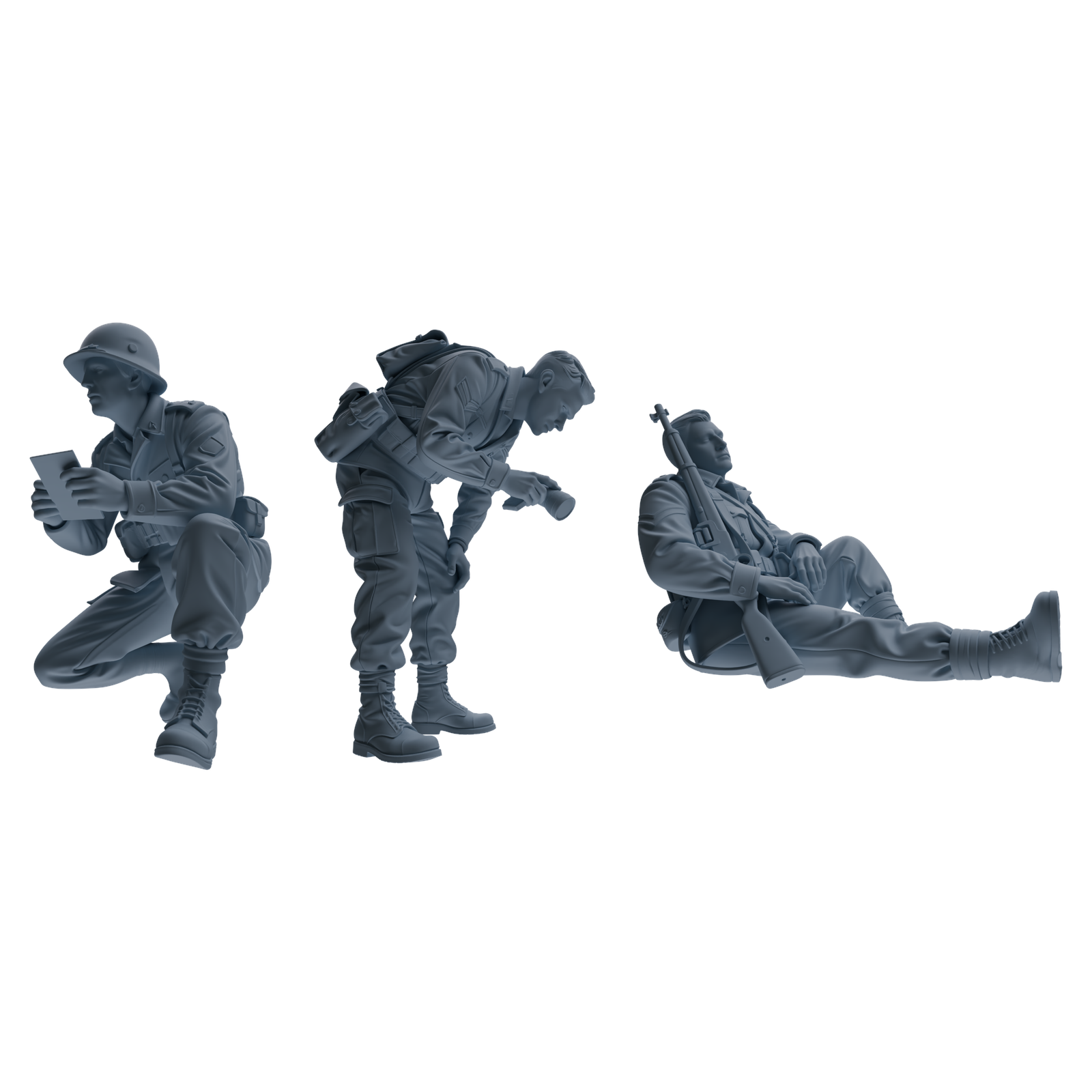 MRY-SFW SSTR193 Miniatures Soldier Model Kit Recon Communication Soldier Pose Modern Model 3 pcs