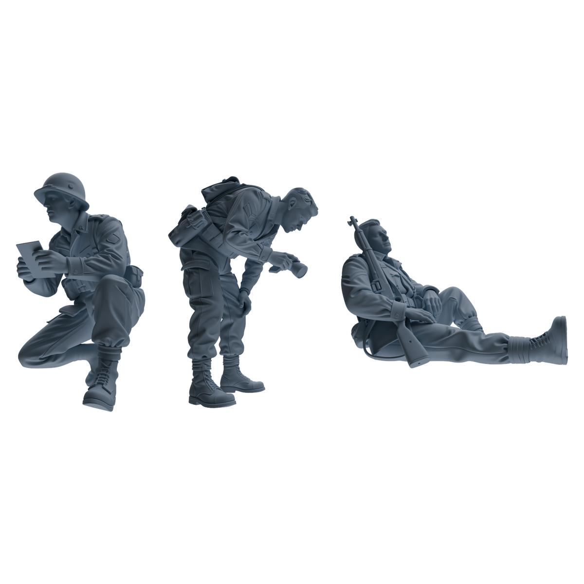 MRY-SFW SSTR193 Miniatures Soldier Model Kit Recon Communication Soldier Pose Modern Model 3 pcs