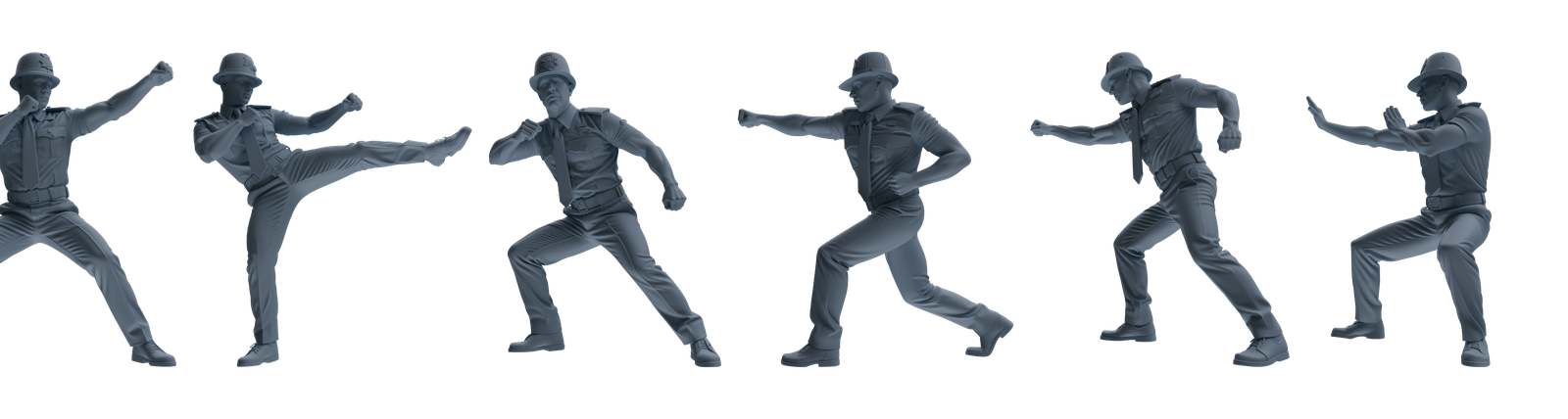 MRY-SFW LYGR800 Modern British Police Six-Person Combat Group 3D Printed Resin Model Kit by SSMODEL