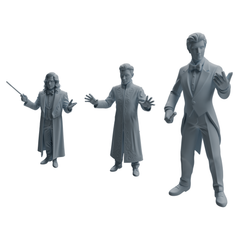 MRY-SFW LYTR1050 Magician Performance Pose Character Modern Model 3 pcs 3D Printed Resin Model Kit by SSMODEL
