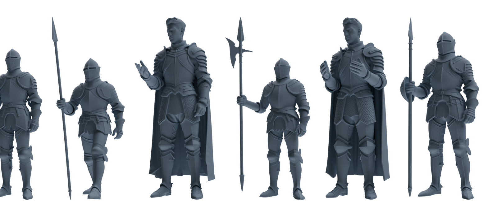 MRY-SFW SSTR093 Miniatures Soldier Model Kit Medieval Knight Six-Person Diplomatic Group
