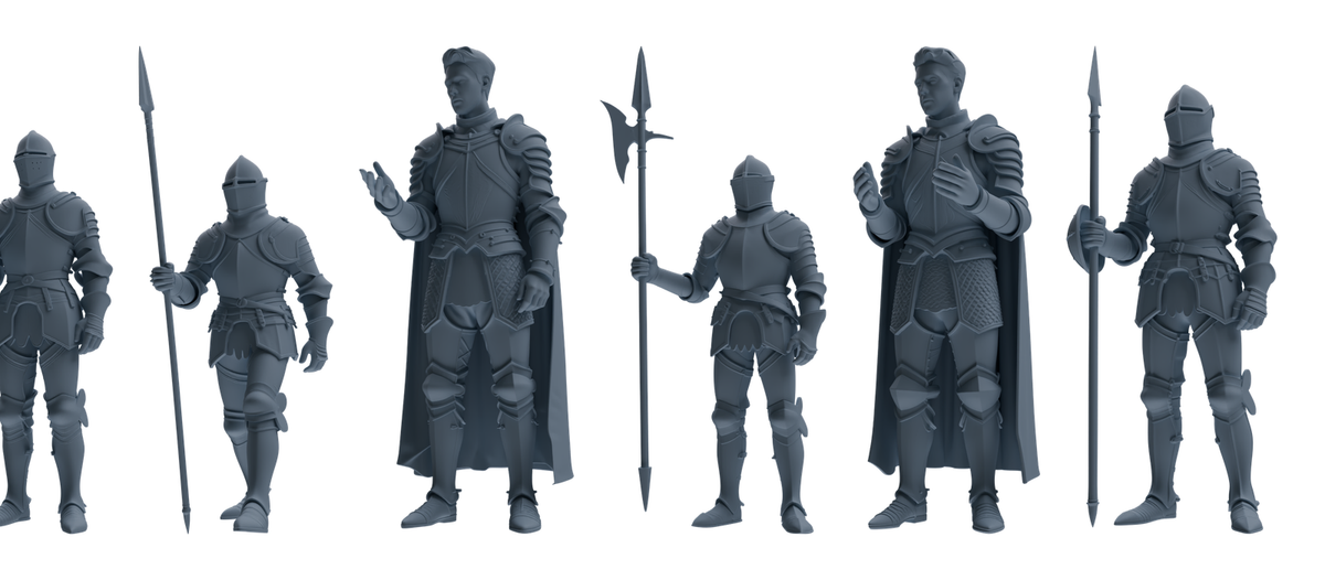 MRY-SFW SSTR093 Miniatures Soldier Model Kit Medieval Knight Six-Person Diplomatic Group
