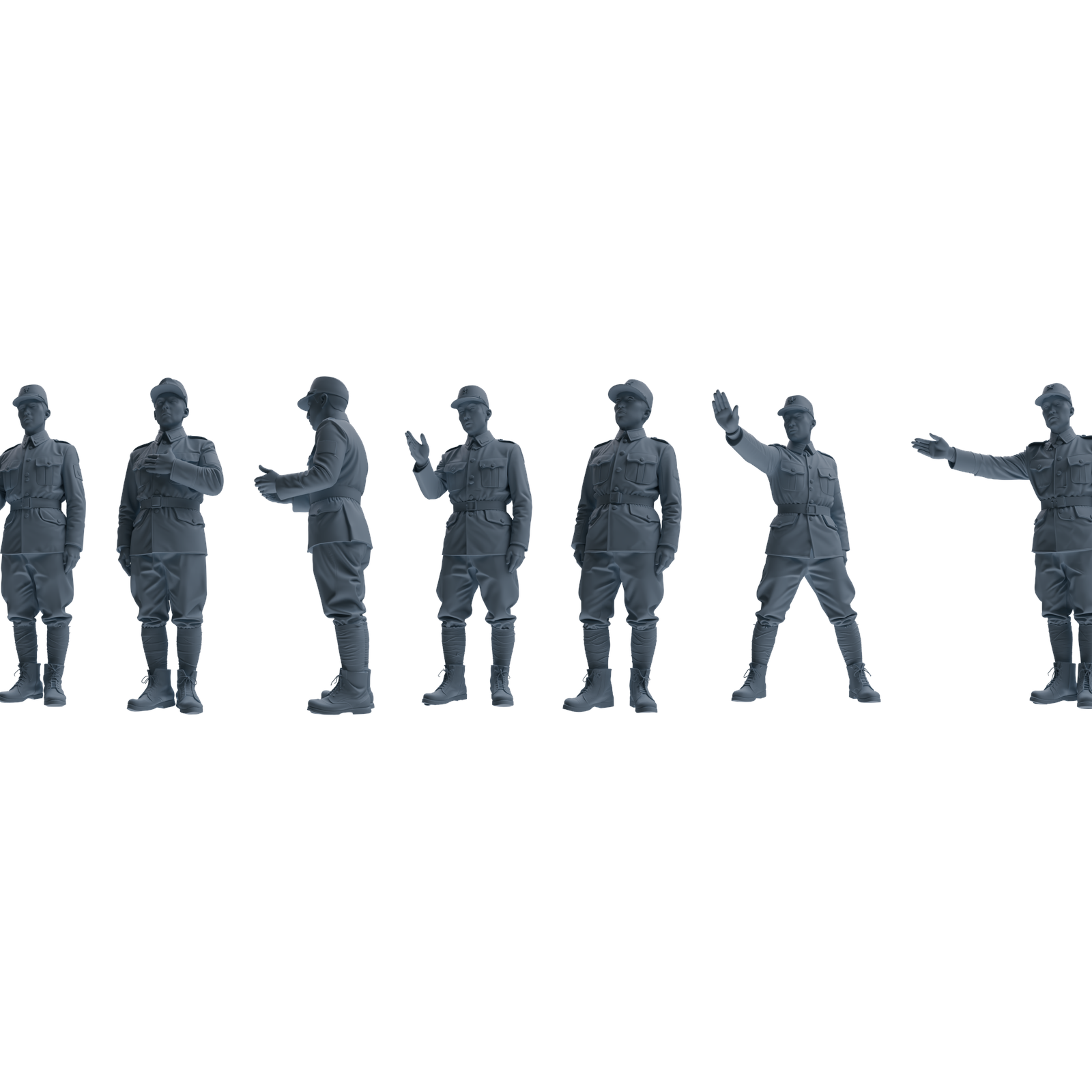 MRY-SFW LYGR636 WWII Japanese Army Seven-Person Daily Routine 2 3D Printed Resin Model Kit by SSMODEL