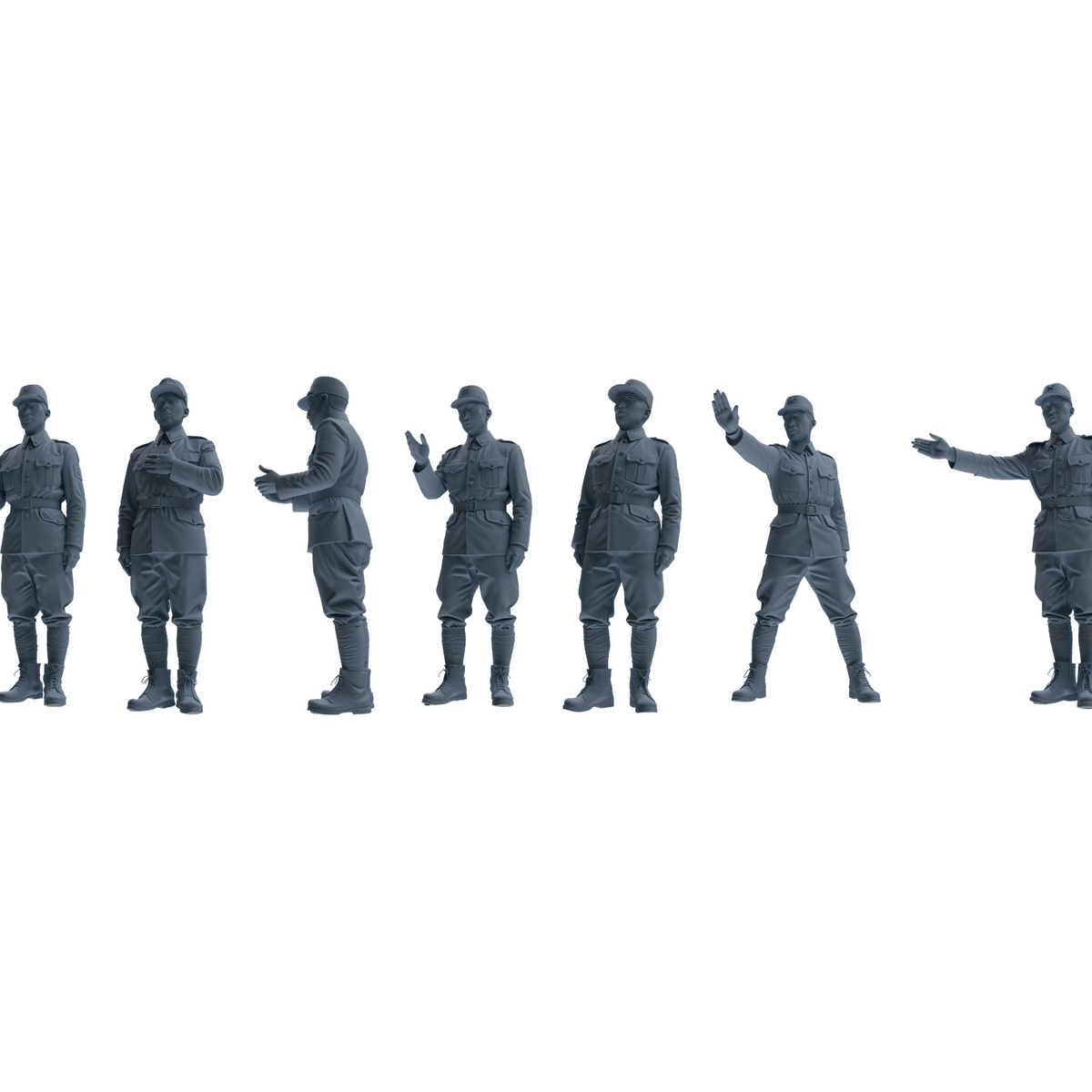 MRY-SFW LYGR636 WWII Japanese Army Seven-Person Daily Routine 2 3D Printed Resin Model Kit by SSMODEL