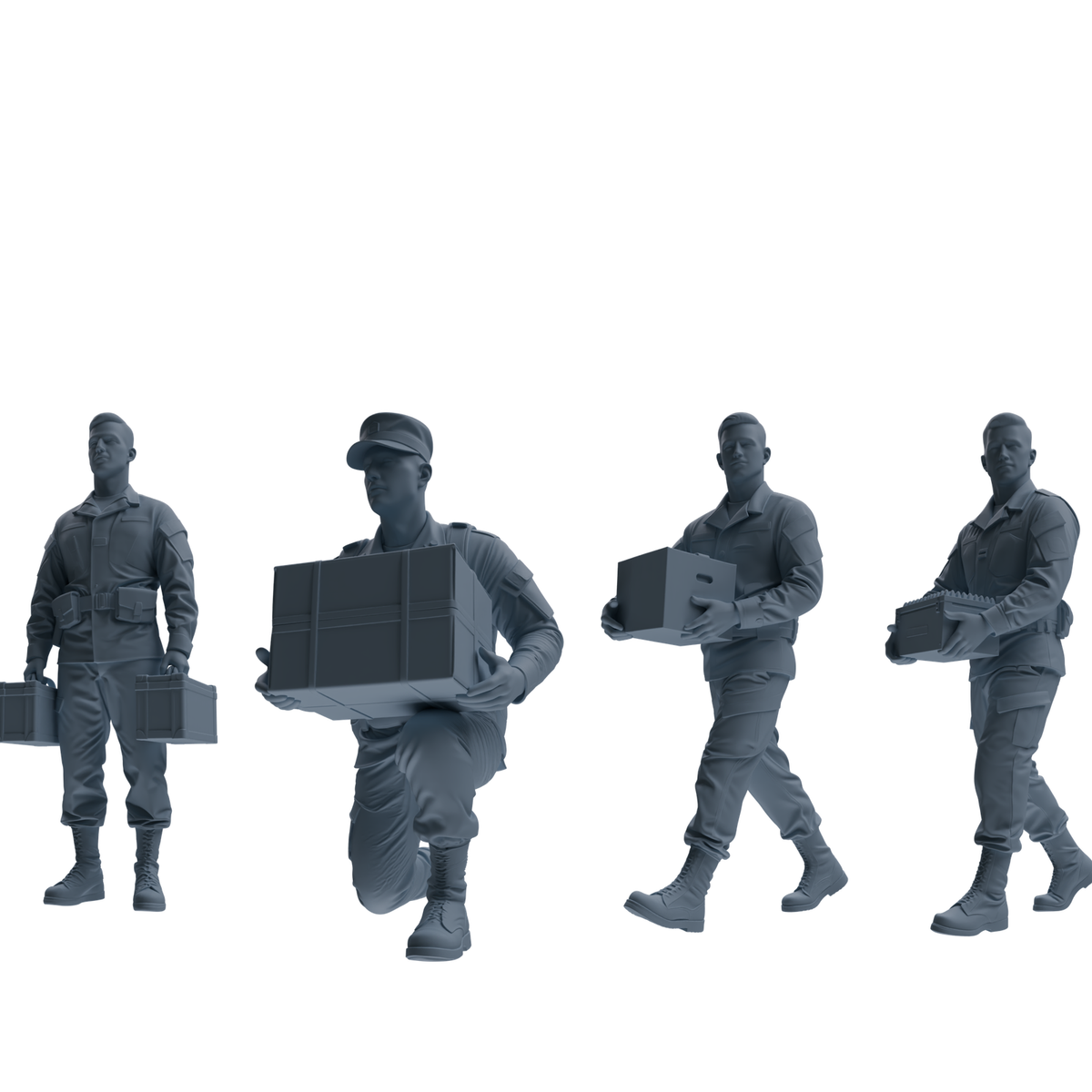 MRY-SFW SSTR244 Modern U.S. Army Logistics Soldier Logistics Four-Person Group
