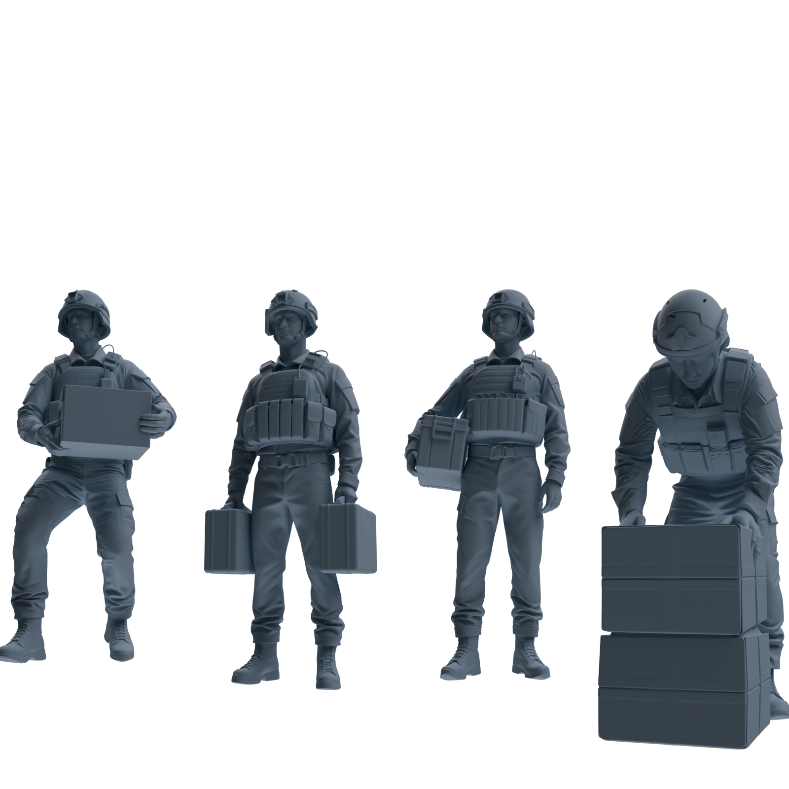 MRY-SFW SSTR236 Modern French Army Logistics Soldier Logistics Four-Person Group