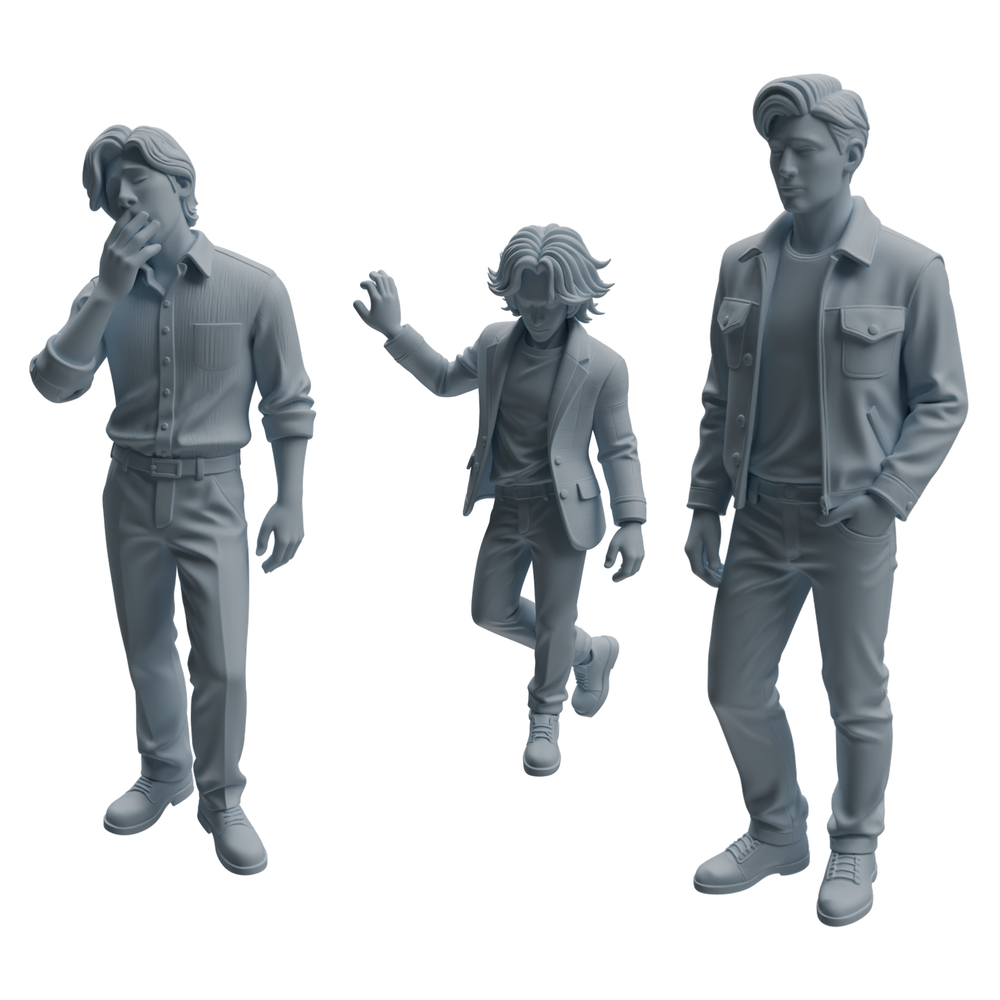 MRY-SFW LYTR941 Party Man Character Modern Model 3 pcs 3D Printed Resin Model Kit by SSMODEL