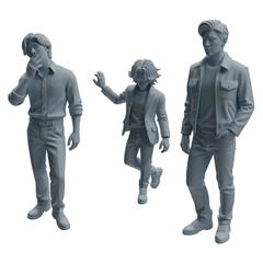 MRY-SFW LYTR941 Party Man Character Modern Model 3 pcs 3D Printed Resin Model Kit by SSMODEL