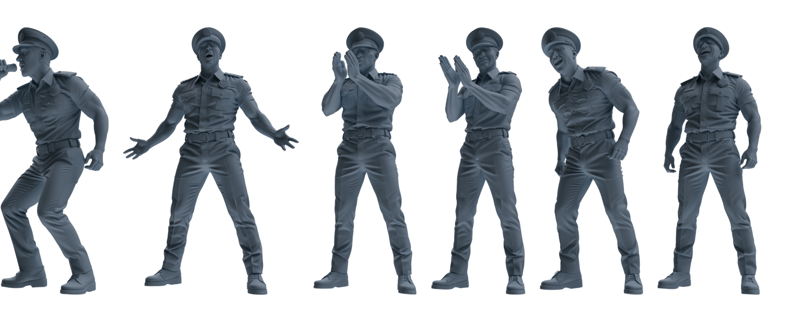 MRY-SFW LYGR771 Modern Hong Kong Police Six-Person Entertainment Group 3D Printed Resin Model Kit by SSMODEL