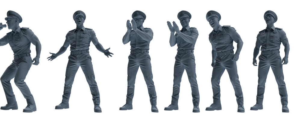 MRY-SFW LYGR771 Modern Hong Kong Police Six-Person Entertainment Group 3D Printed Resin Model Kit by SSMODEL