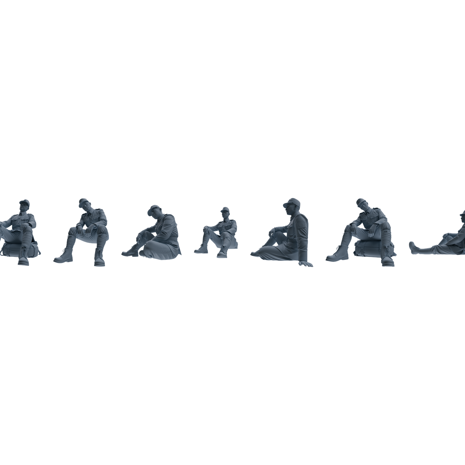 MRY-SFW LYGR634 WWII Japanese Army Seven-Person Rest 3D Printed Resin Model Kit by SSMODEL