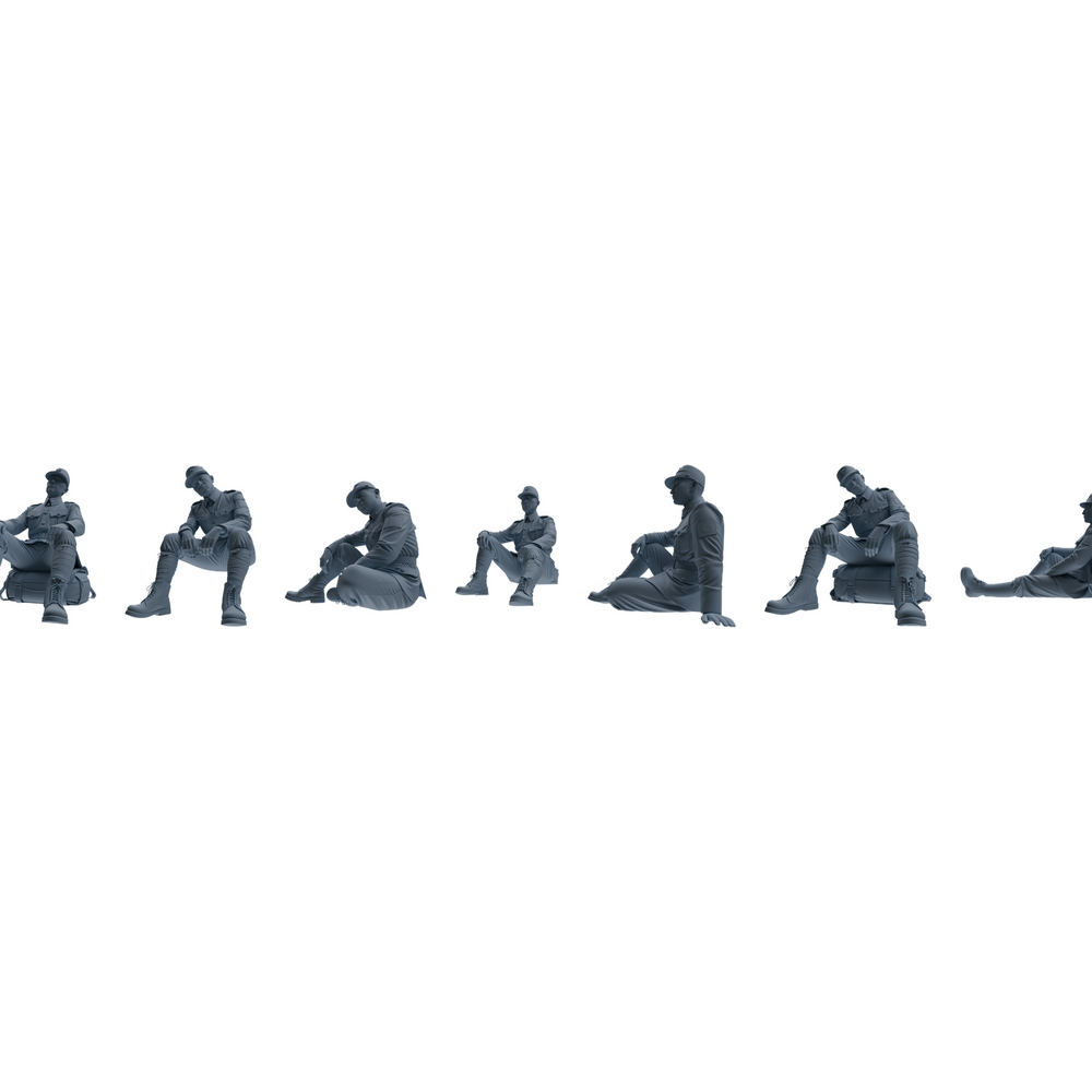 MRY-SFW LYGR634 WWII Japanese Army Seven-Person Rest 3D Printed Resin Model Kit by SSMODEL