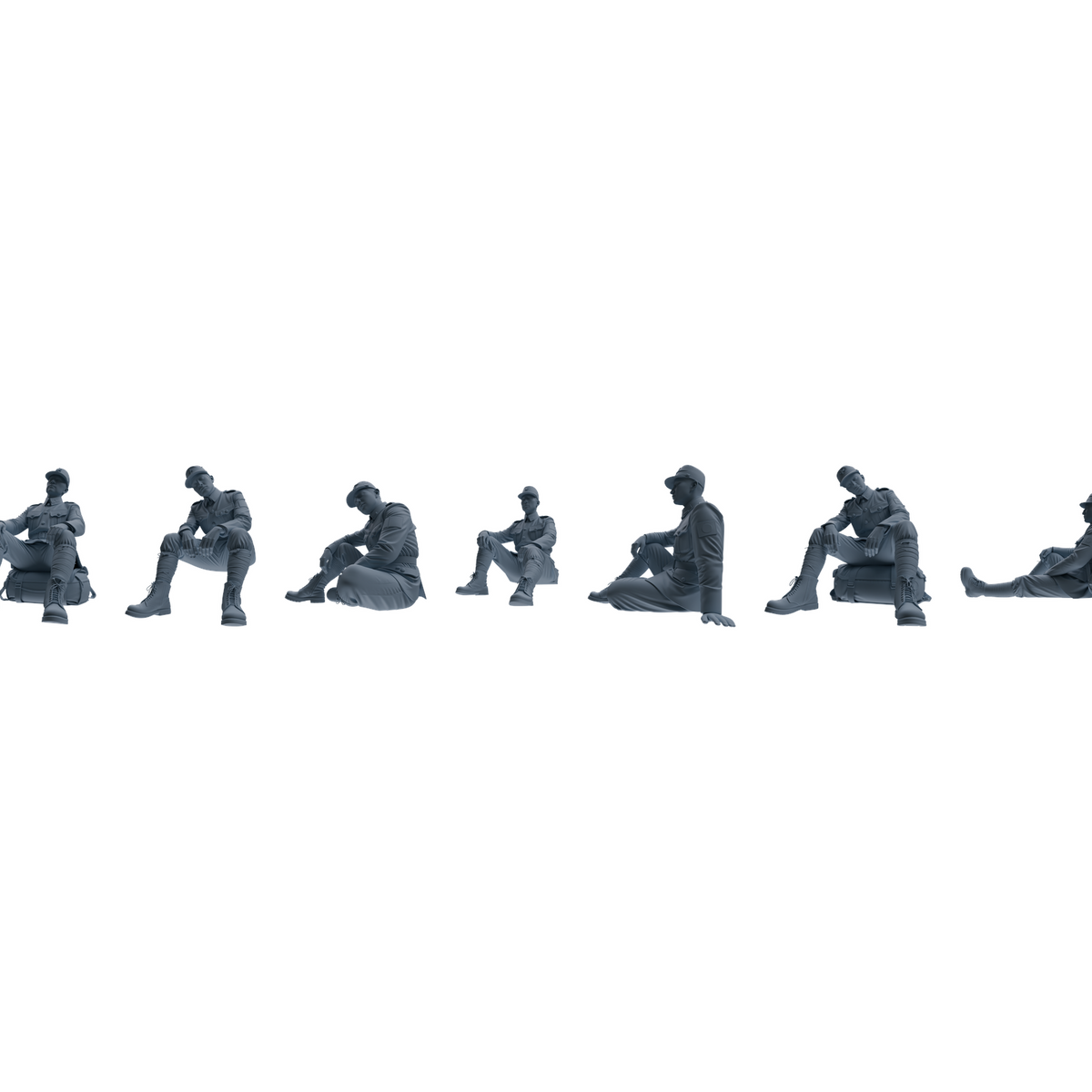 MRY-SFW LYGR634 WWII Japanese Army Seven-Person Rest 3D Printed Resin Model Kit by SSMODEL
