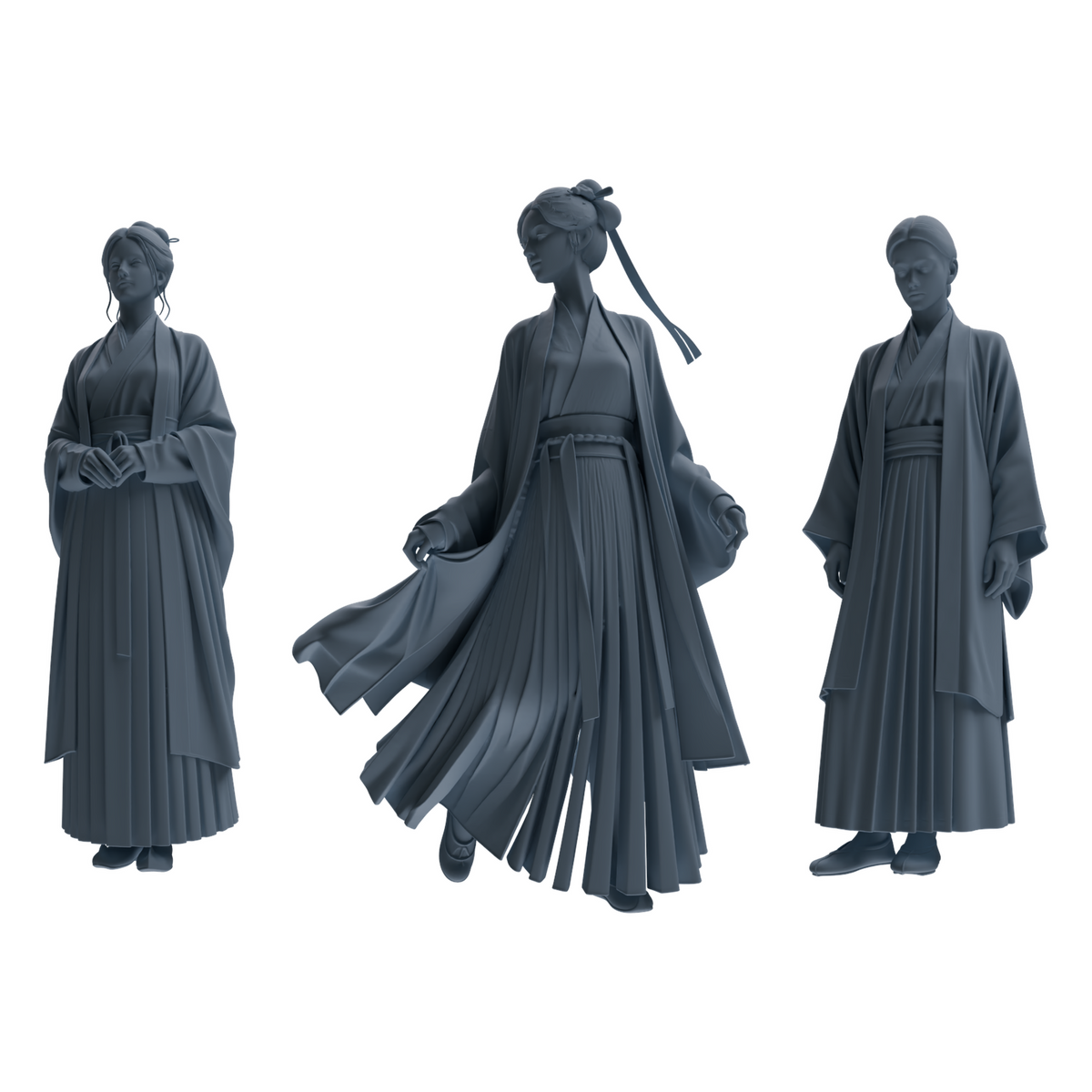 MRY-SFW LYTR890 Ancient Hanfu Woman Figure Modern Model 3 pcs 3D Printed Resin Model Kit by SSMODEL