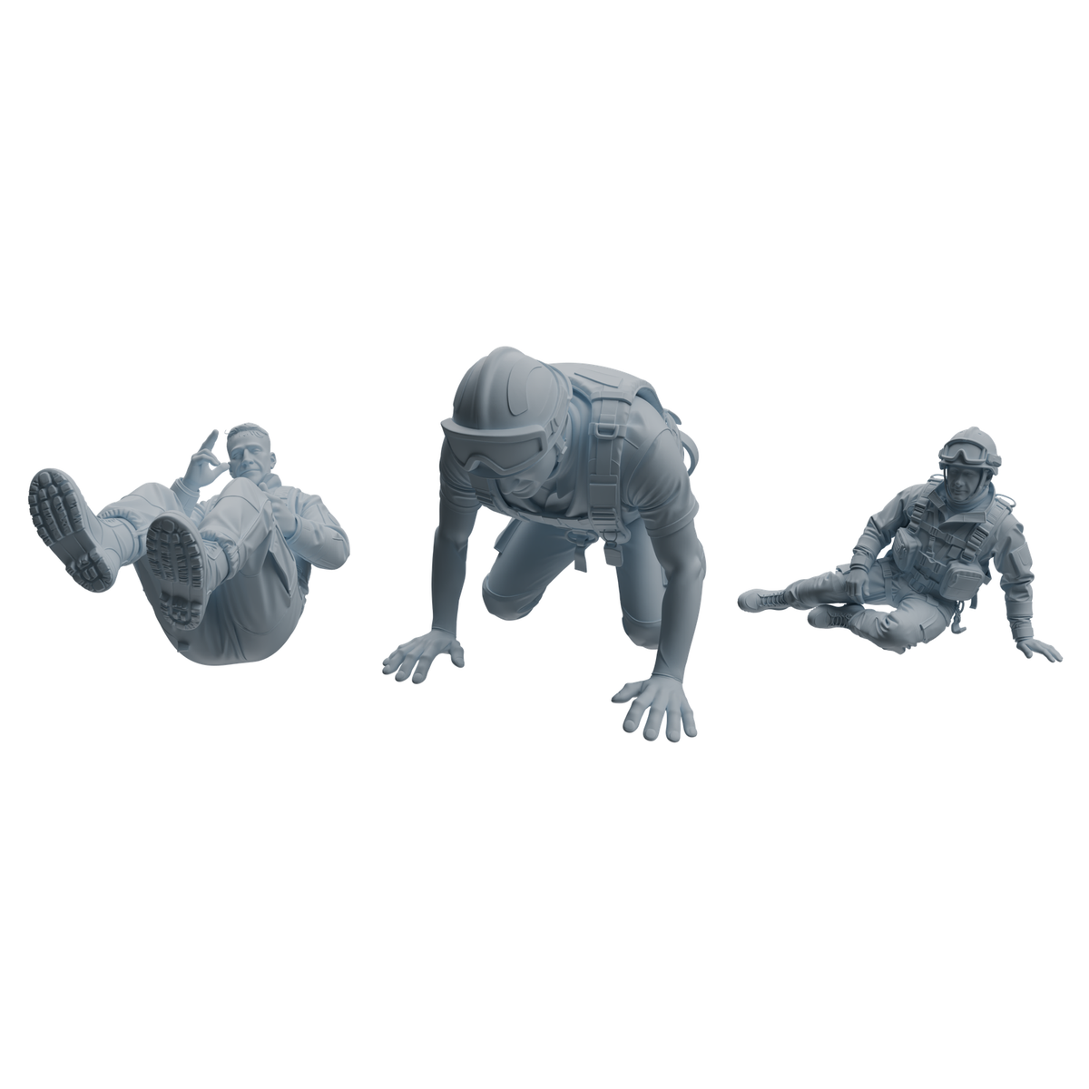 MRY-SFW LYTR1067 Rescue Tactical Pose Firefighter Character Modern Model 3 pcs 3D Printed Resin Model Kit by SSMODEL