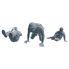 MRY-SFW LYTR1067 Rescue Tactical Pose Firefighter Character Modern Model 3 pcs 3D Printed Resin Model Kit by SSMODEL