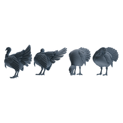 MRY-SFW LYTR840 Turkey Pose Model 4 pcs Miniature Car Diorama Figures Scene Props Accessories Resin 3D Printed Resin Model Kit by SSMODEL