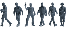 MRY-SFW SSTR049 Miniatures Soldier Model Kit Fury Sherman Tank WWII Tank Crew Patrolling Six-Person Group