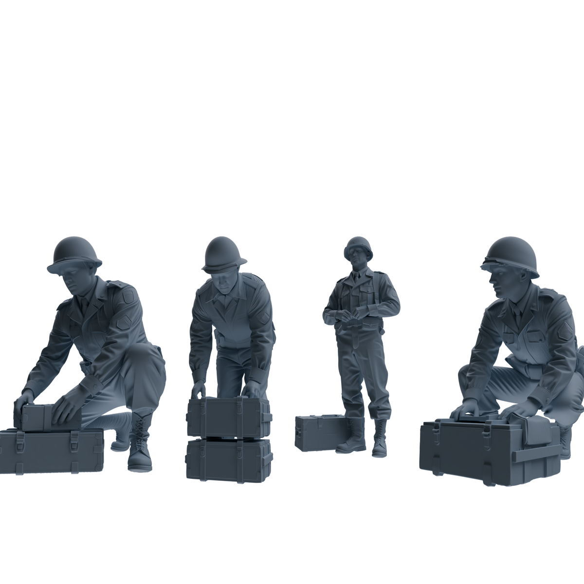 MRY-SFW SSTR228 WWII U.S. Army Logistics Soldier Combat Readiness Four-Person Group