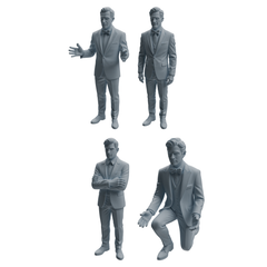 MRY-SFW LYTR944 Suit Man Character Modern Model 4 pcs 3D Printed Resin Model Kit by SSMODEL