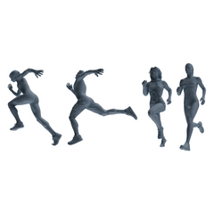 MRY-SFW LYTR818 Running Athlete Figure Modern Model 4 pcs Miniature Car Diorama Figures Scene Props Accessories Resin 3D Printed Resin Model Kit by SSMODEL