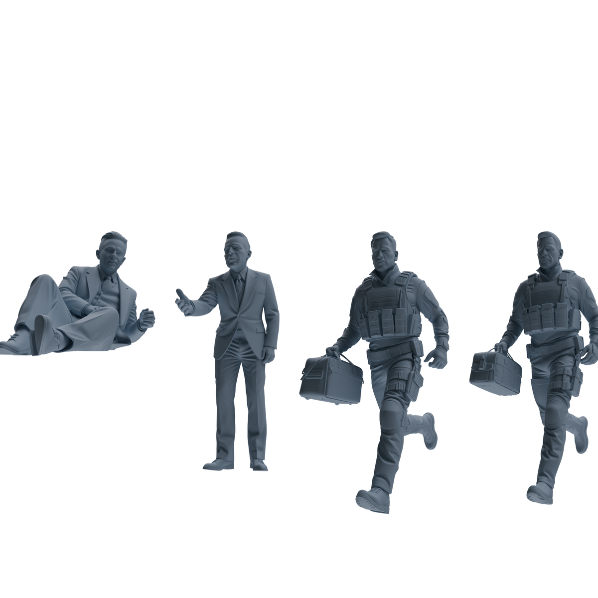 MRY-SFW SSTR120 Miniatures Soldier Model Kit Boston Attack Modern Boston Police Four-Person Rescue Group 2