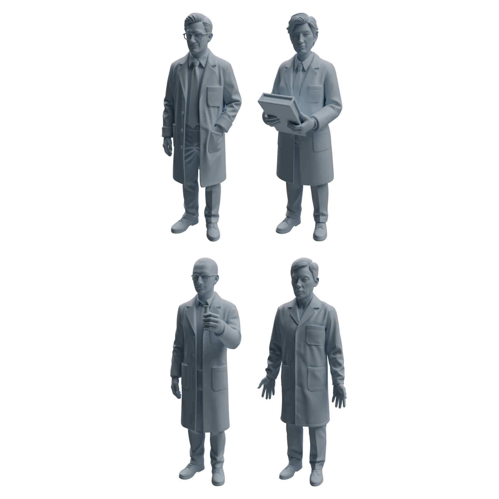 MRY-SFW LYTR965 Lab Research Teacher Character Modern Model 4 pcs 3D Printed Resin Model Kit by SSMODEL