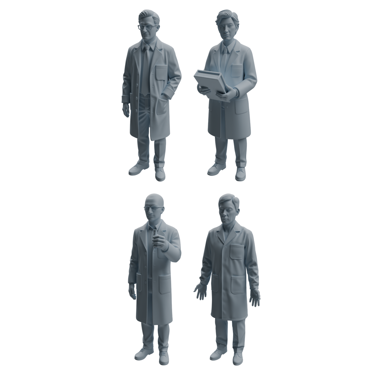 MRY-SFW LYTR965 Lab Research Teacher Character Modern Model 4 pcs 3D Printed Resin Model Kit by SSMODEL