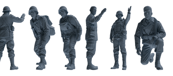 MRY-SFW SSTR077 Miniatures Soldier Model Kit Saving Ryan in Normandy WWII U.S. Army Six-Person Combat Group