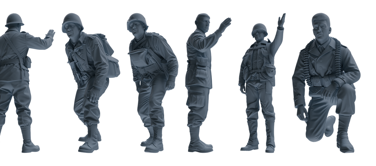MRY-SFW SSTR077 Miniatures Soldier Model Kit Saving Ryan in Normandy WWII U.S. Army Six-Person Combat Group