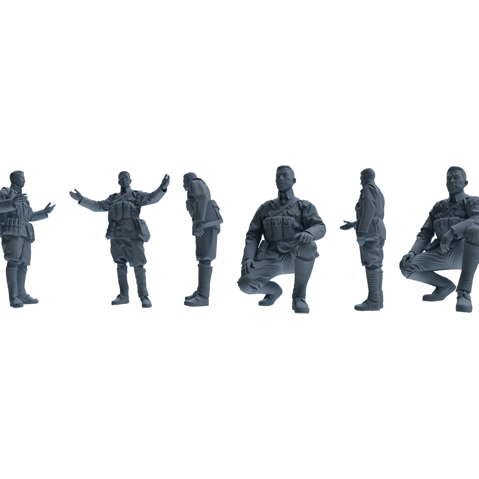 MRY-SFW LYGR607 Historical People's Liberation Army Six-Person Daily Routine 2 3D Printed Resin Model Kit by SSMODEL