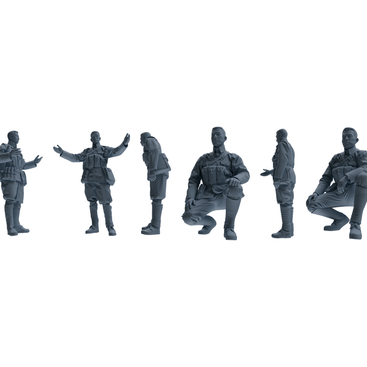 MRY-SFW LYGR607 Historical People's Liberation Army Six-Person Daily Routine 2 3D Printed Resin Model Kit by SSMODEL