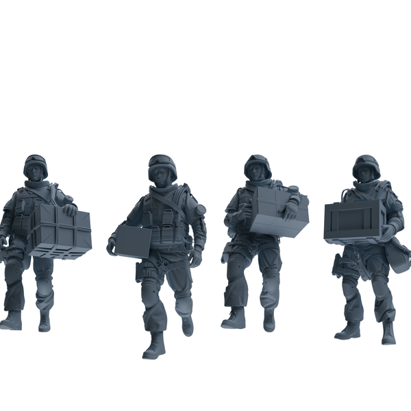 MRY-SFW SSTR326 Modern Counter-Terrorism SWAT Suppressor Logistics Four-Person Group