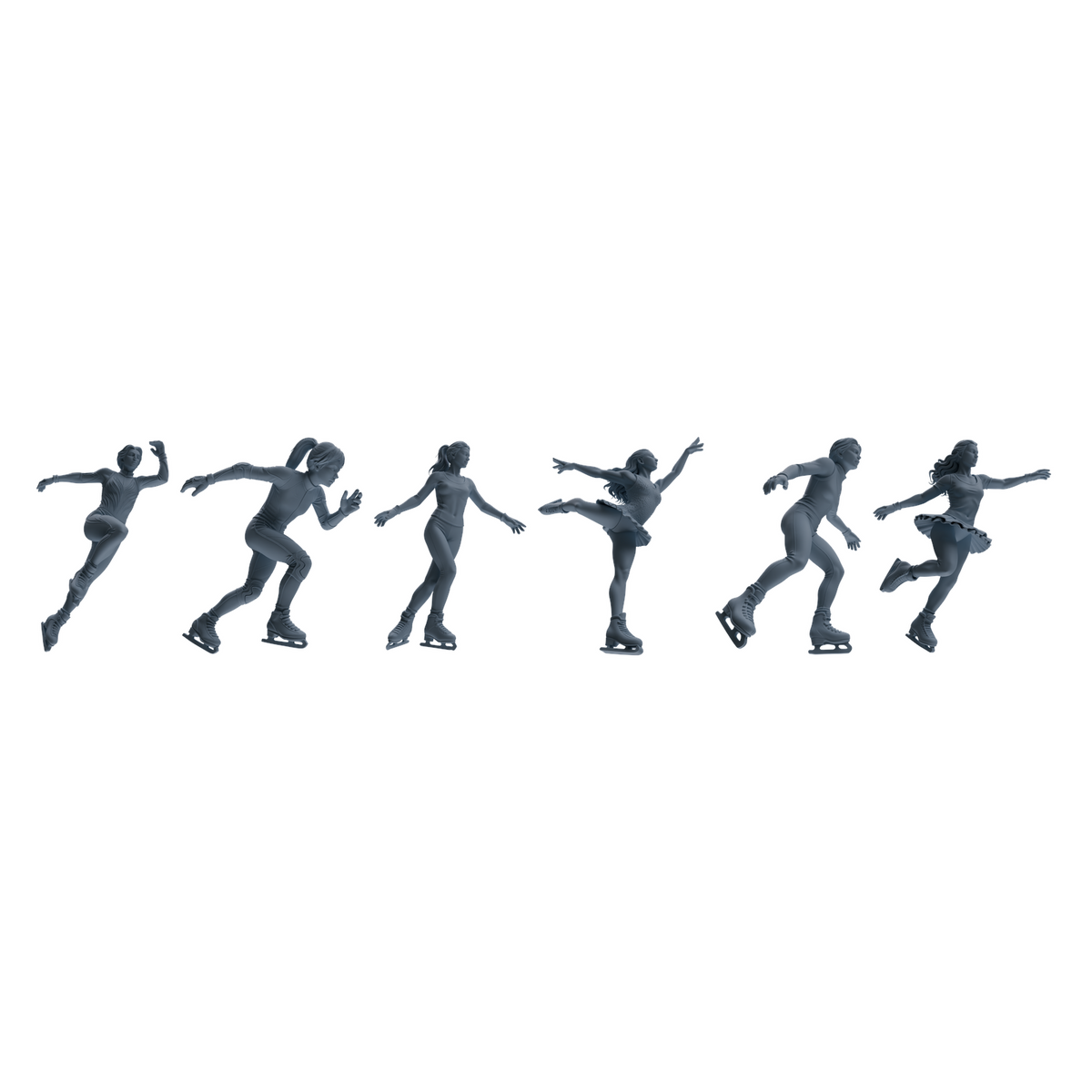 MRY-SFW LYTR801 Figure Skating Figure Modern Model 6 pcs Miniature Car Diorama Figures Scene Props Accessories Resin 3D Printed Resin Model Kit by SSMODEL