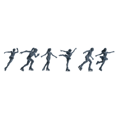 MRY-SFW LYTR801 Figure Skating Figure Modern Model 6 pcs Miniature Car Diorama Figures Scene Props Accessories Resin 3D Printed Resin Model Kit by SSMODEL