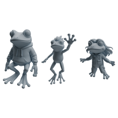 MRY-SFW LYTR1053 Cartoon Frog Animal Modern Model 3 pcs 3D Printed Resin Model Kit by SSMODEL