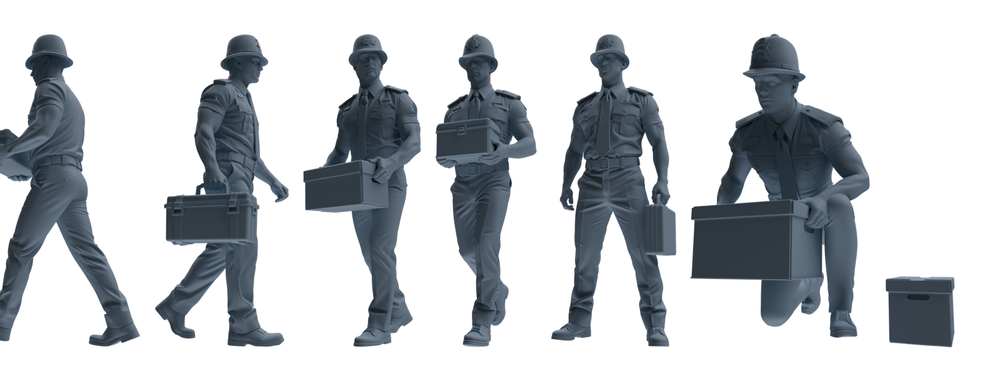 MRY-SFW LYGR799 Modern British Police Six-Person Carrying Group 3D Printed Resin Model Kit by SSMODEL