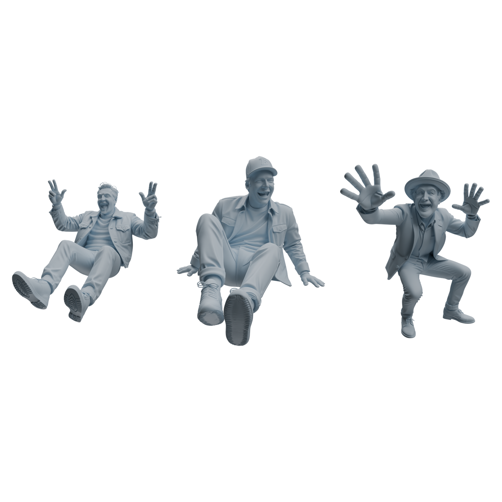 MRY-SFW LYTR1033 Joyful Interactive Male Character Modern Model 3 pcs 3D Printed Resin Model Kit by SSMODEL