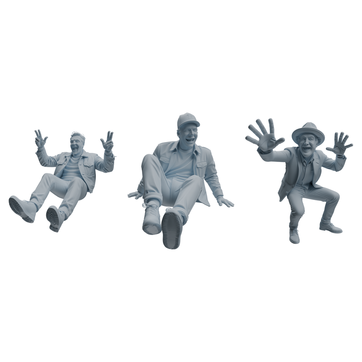 MRY-SFW LYTR1033 Joyful Interactive Male Character Modern Model 3 pcs 3D Printed Resin Model Kit by SSMODEL