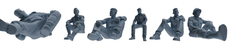MRY-SFW SSTR047 Miniatures Soldier Model Kit Fury Sherman Tank WWII Tank Crew Resting on Tank Six-Person Group