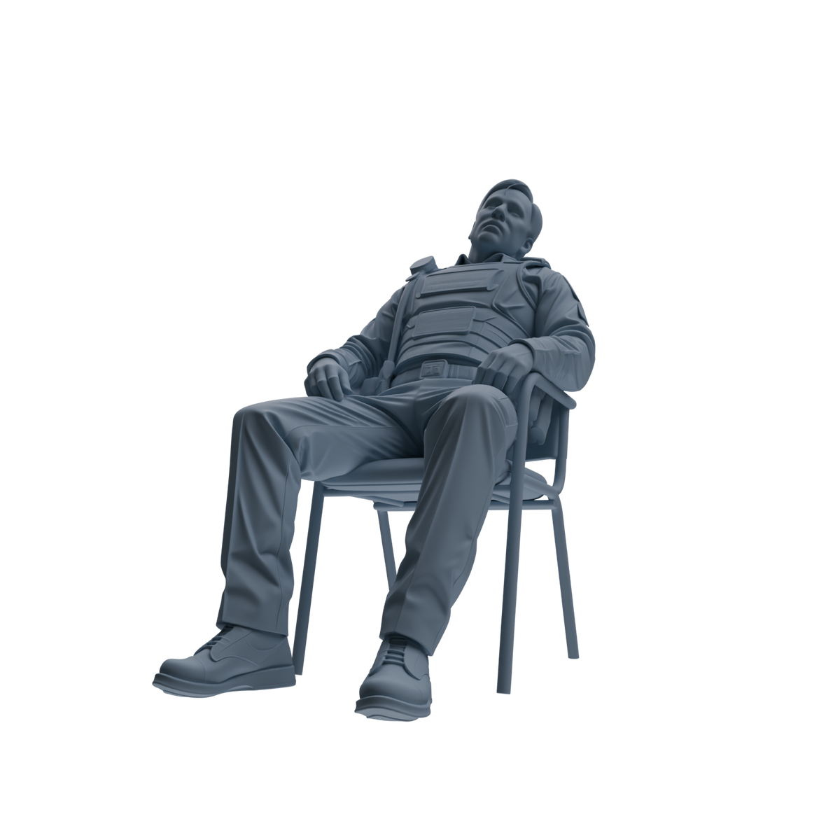 MRY-SFW SSTR125 Miniatures Soldier Model Kit Boston Attack Modern Boston Police Four-Person Rest Group — detail view 3