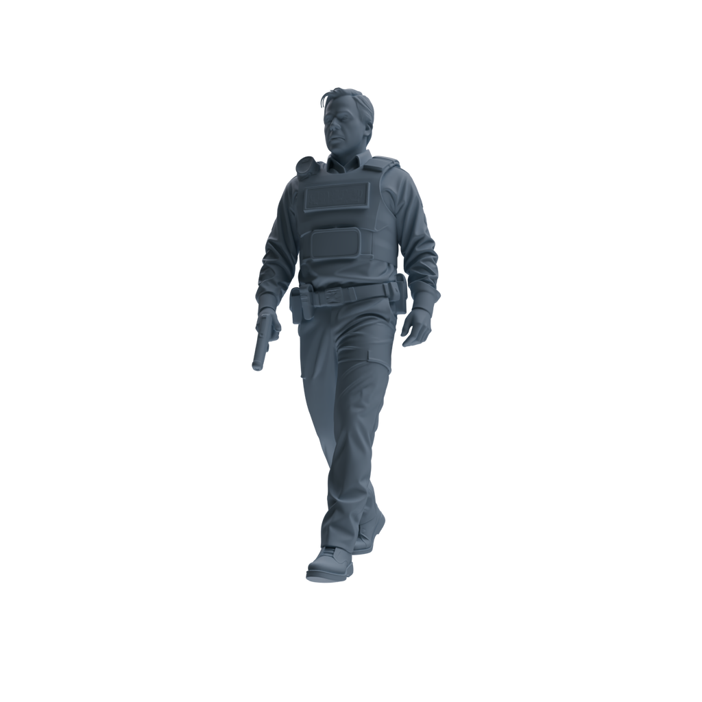 MRY-SFW SSTR127 Miniatures Soldier Model Kit Boston Attack Modern Boston Police Four-Person Patrol Group