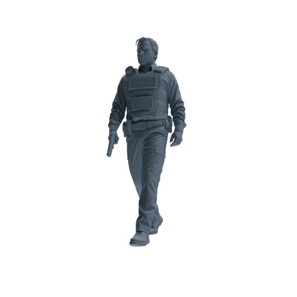 MRY-SFW SSTR127 Miniatures Soldier Model Kit Boston Attack Modern Boston Police Four-Person Patrol Group