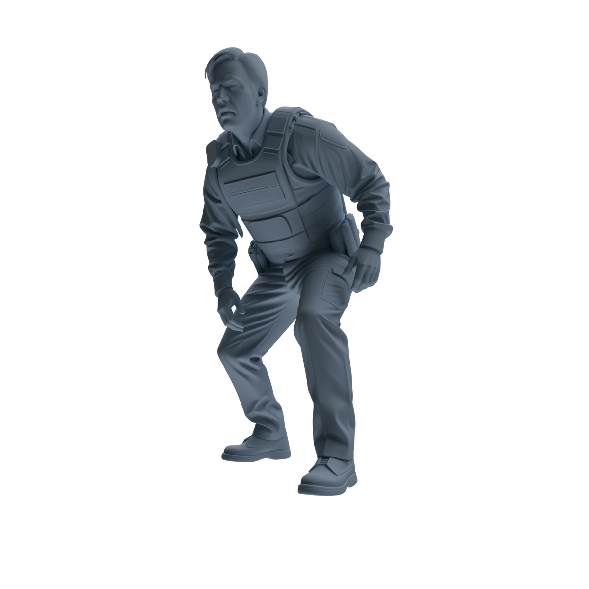MRY-SFW SSTR121 Miniatures Soldier Model Kit Boston Attack Modern Boston Police Four-Person Gunfight Group — detail view 3