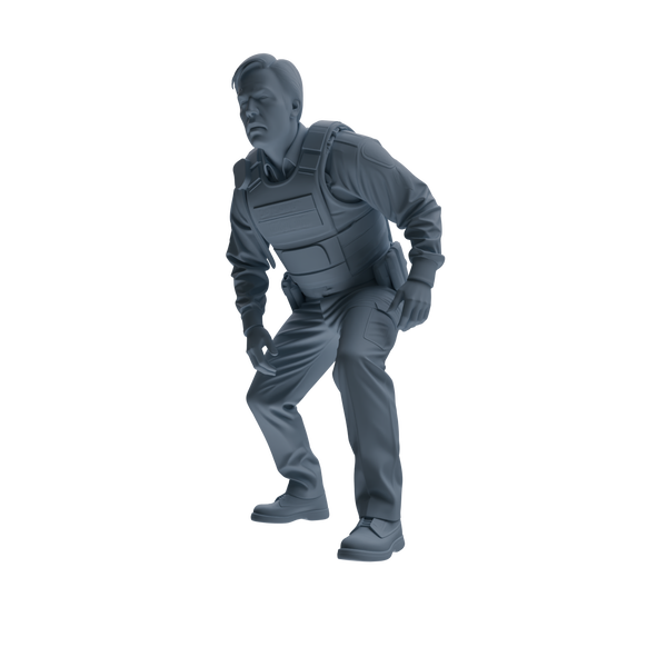 MRY-SFW SSTR121 Miniatures Soldier Model Kit Boston Attack Modern Boston Police Four-Person Gunfight Group