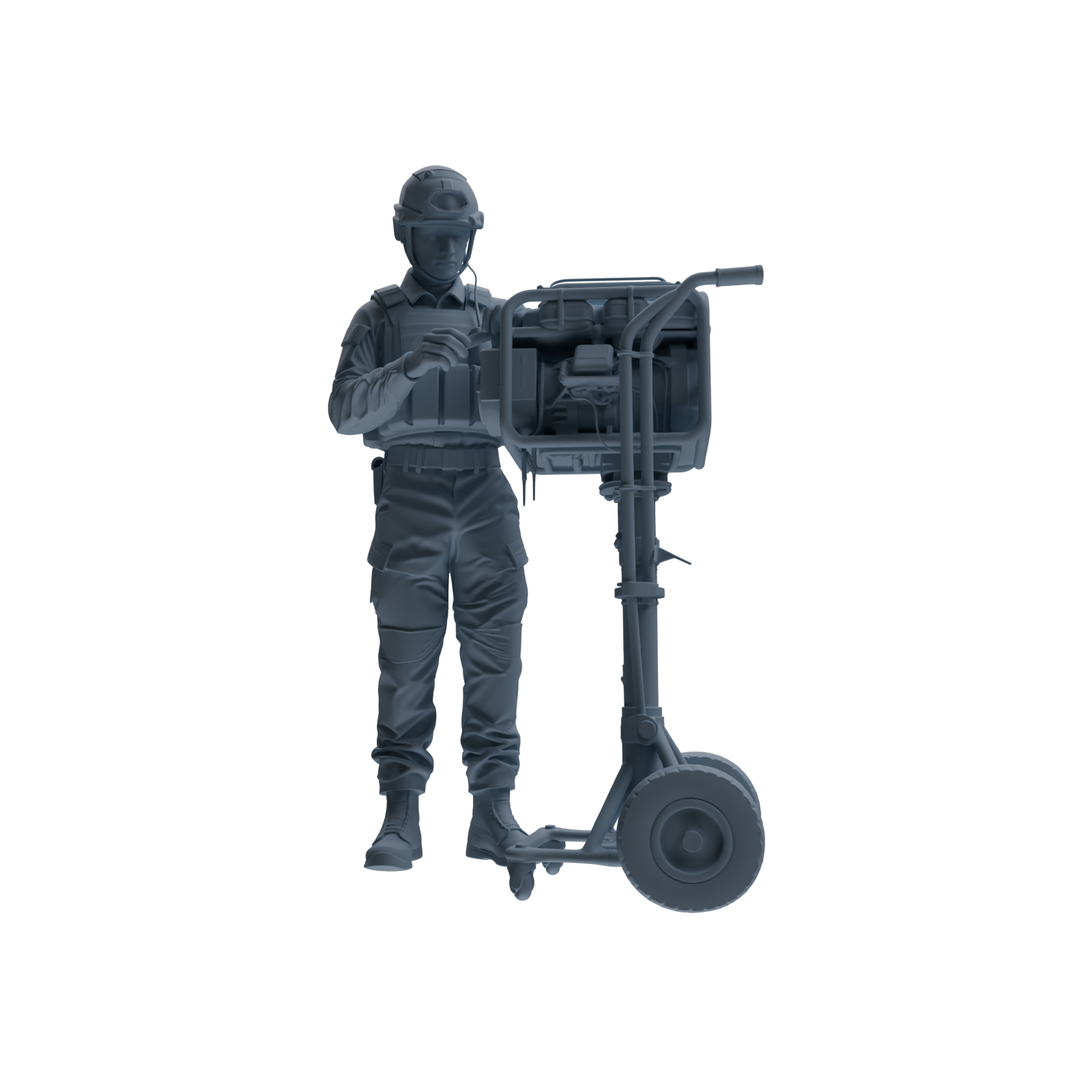 MRY-SFW SSTR250 Modern British Army Logistics Soldier Maintenance Three-Person Group