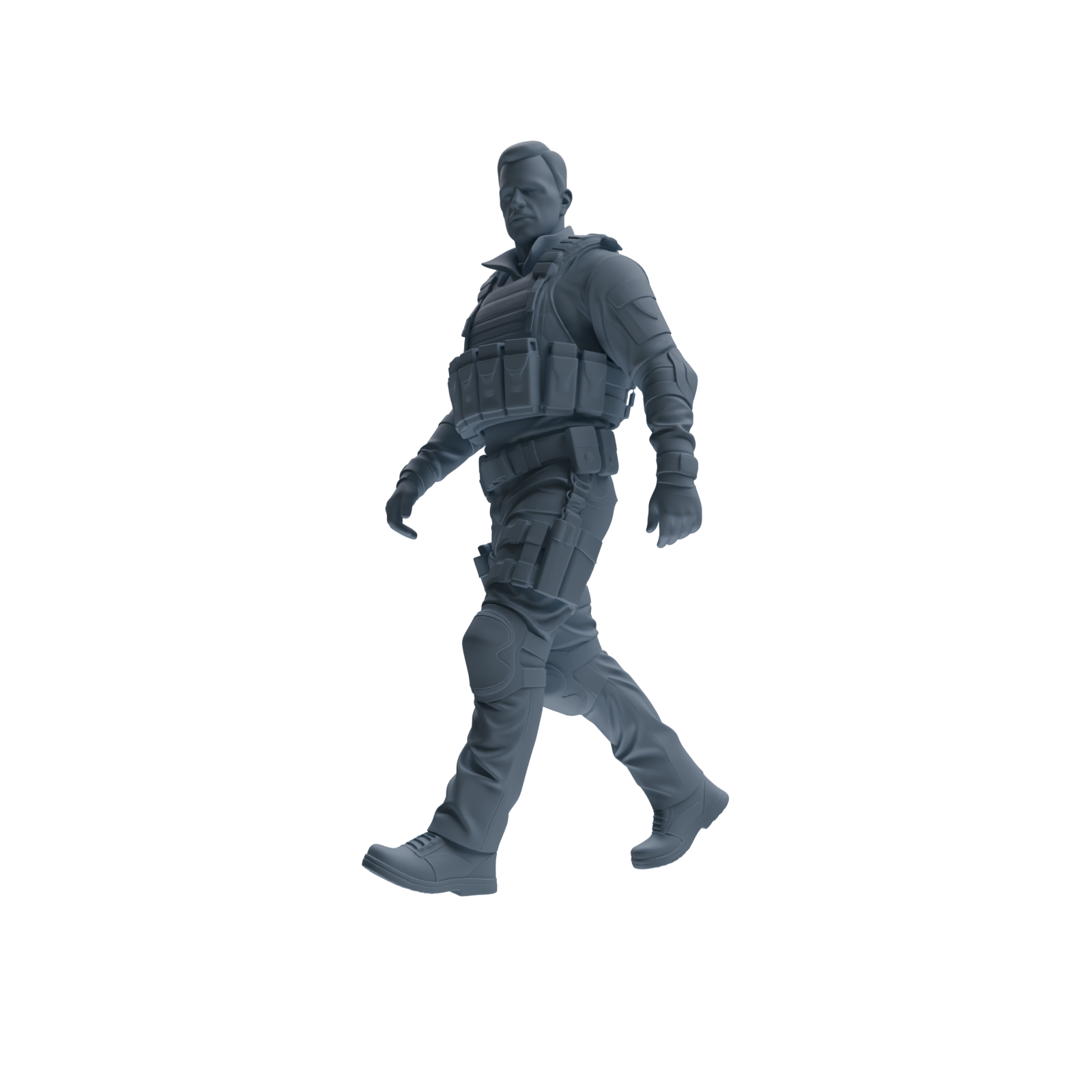 MRY-SFW SSTR128 Miniatures Soldier Model Kit Boston Attack Modern Boston Police Four-Person Patrol Group 2